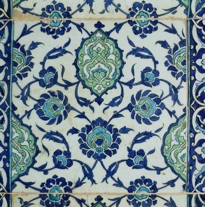 Detail of a Damascus Tile Panel by Syrian